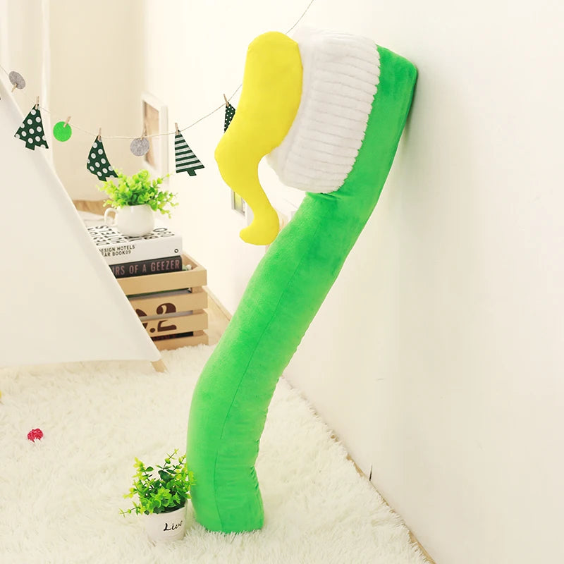 Jumbo Realistic Toothbrush Plushie, Four Colors, 35" | 90 cm