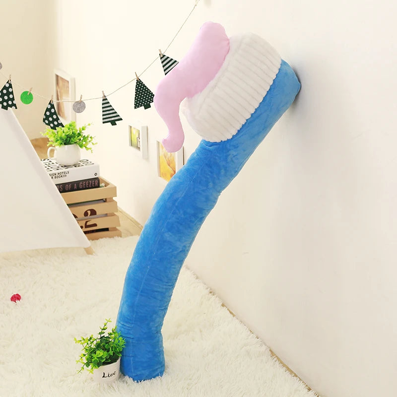 Jumbo Realistic Toothbrush Plushie, Four Colors, 35" | 90 cm