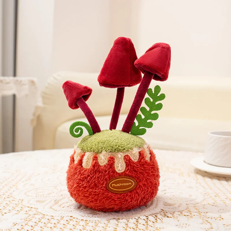 Cute Potted Mushroom Plush Toy, 8" | 20 cm – Three Color Options