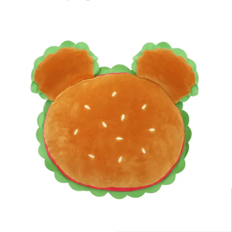 Hamburger Car Headrest & Waist Lumbar Pillow – Cute Cartoon Cushion
