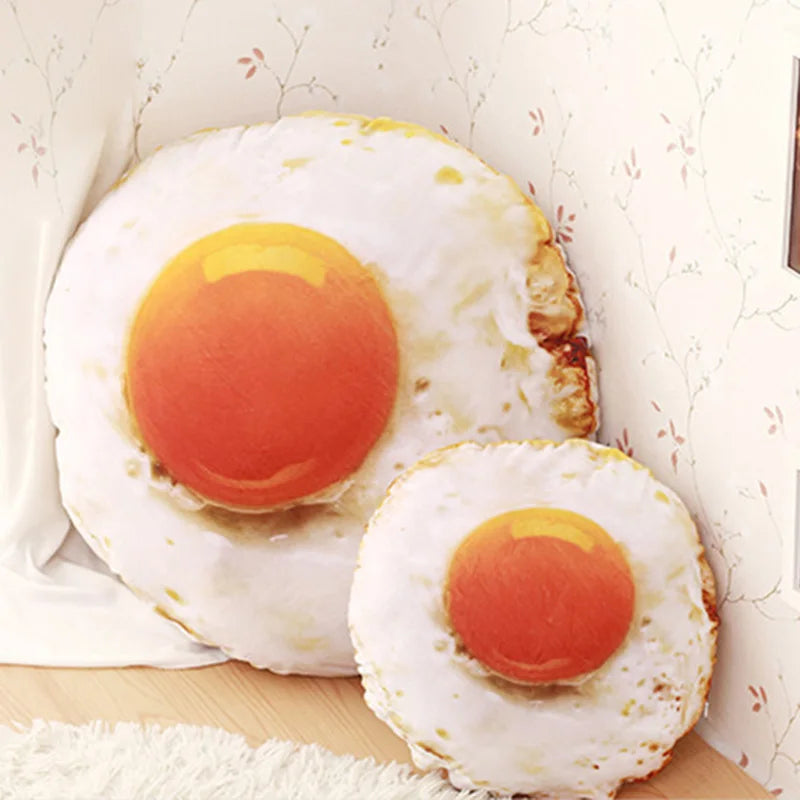 Cuscino Uovo Fritto Realistico in Peluche, 15" | 38 centimetri