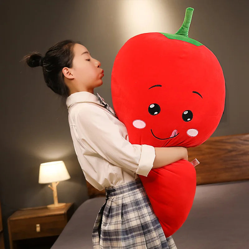 Jumbo Plushie Cartoon Pepper/Eggplant/Carrot/Corn, 12-39" | 30-100cm