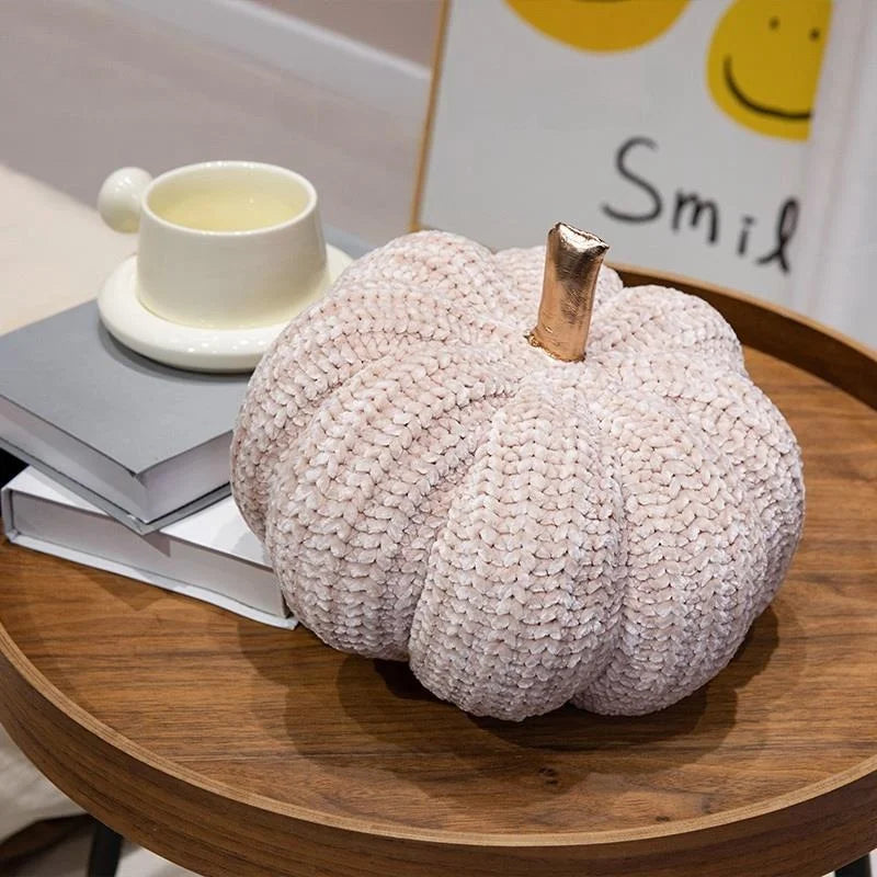 Pupazzo di zucca lavorato a maglia, tre colori, 11" | 28 centimetri