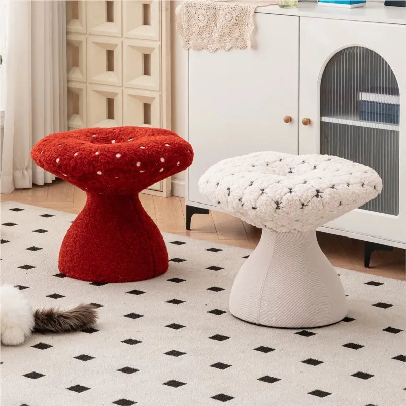 Mushroom Stool – Cute Plush-Inspired Shoe Changing Stool