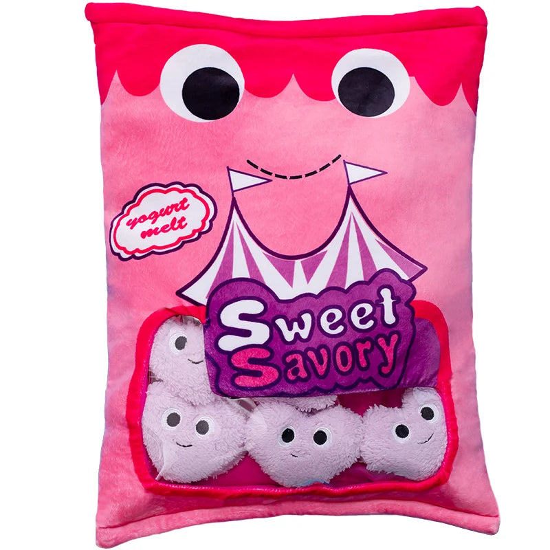 Juguete de peluche en forma de almohada de bolsa de aperitivos, ocho estilos, 16" | 40 centímetros