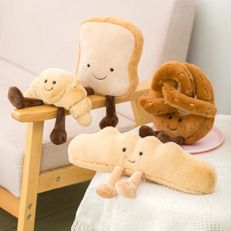 Breakfast Food Plush Doll Set – Kawaii Egg Toast & Bread Cartoon Toys