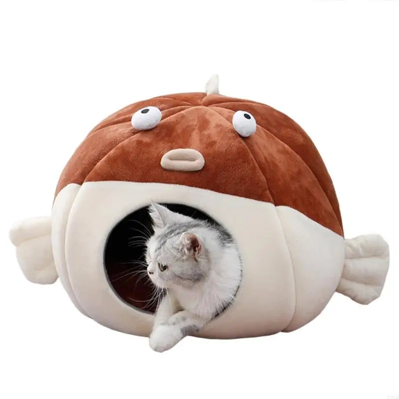 Plush Fish Pet Bed- For Pets up to 15 lbs (6.8 kg)