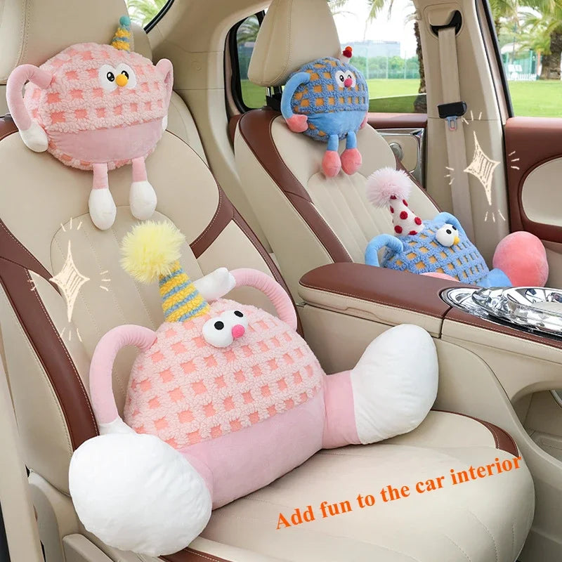 Coussin en peluche Waffle d'anniversaire pour soutien de tête/lombaire, 14-20" | 35-50 cm