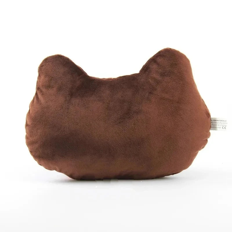 Coussin de siège en peluche sandwich glacé en forme de chat, 9" | 25 cm