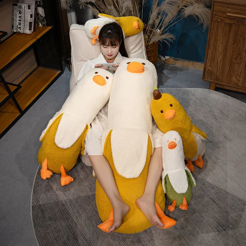 Banana Duck Plush Doll – Cute Funny Animal Pillow, 20-35" | 50-90 cm