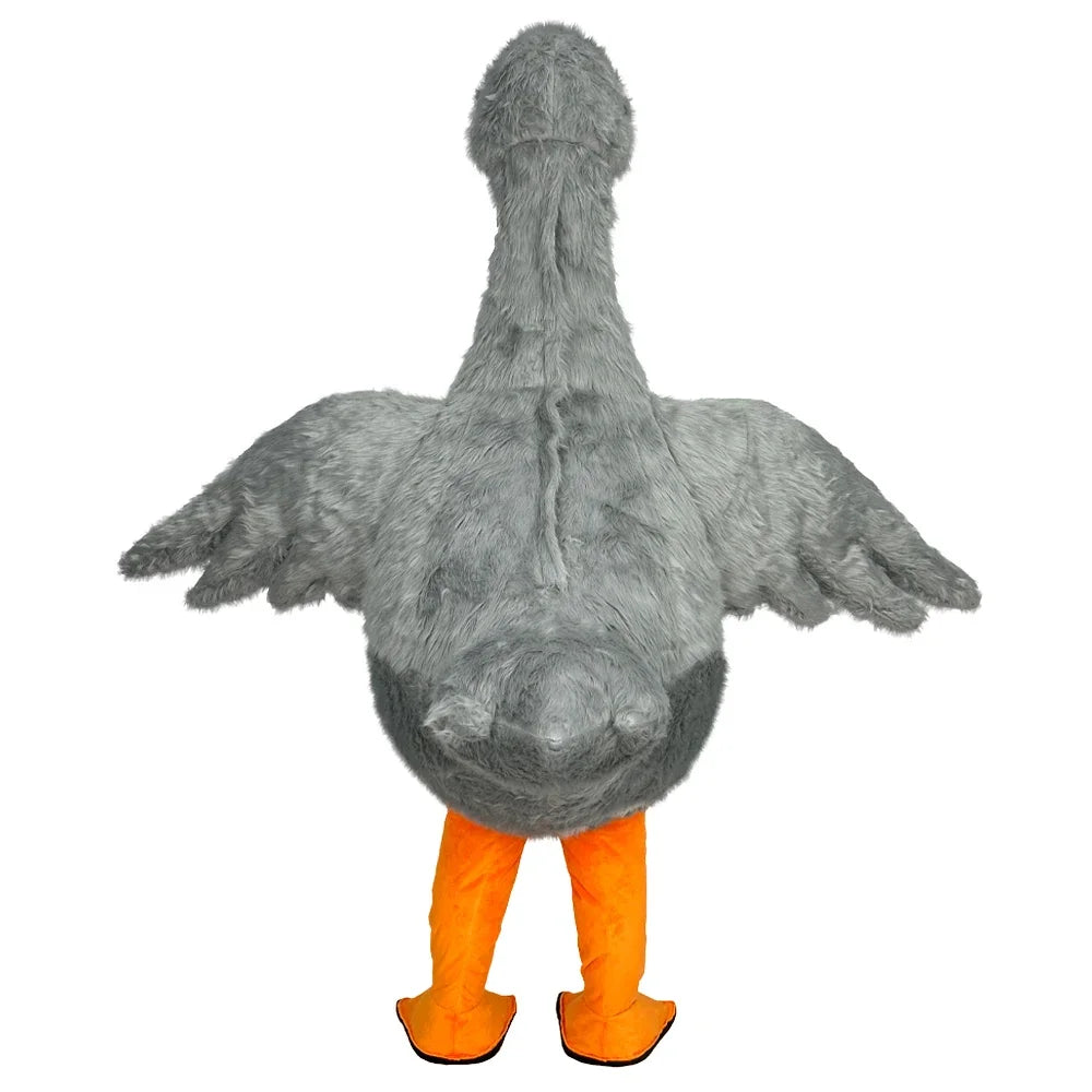Costume Gonfiabile Bianco a Forma di Cigno in Peluche