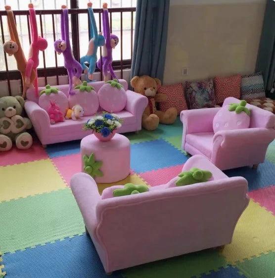 Erdbeertraum Kinder-Couch-Set - Vier Farben
