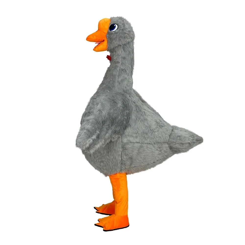 Costume Gonfiabile Bianco a Forma di Cigno in Peluche