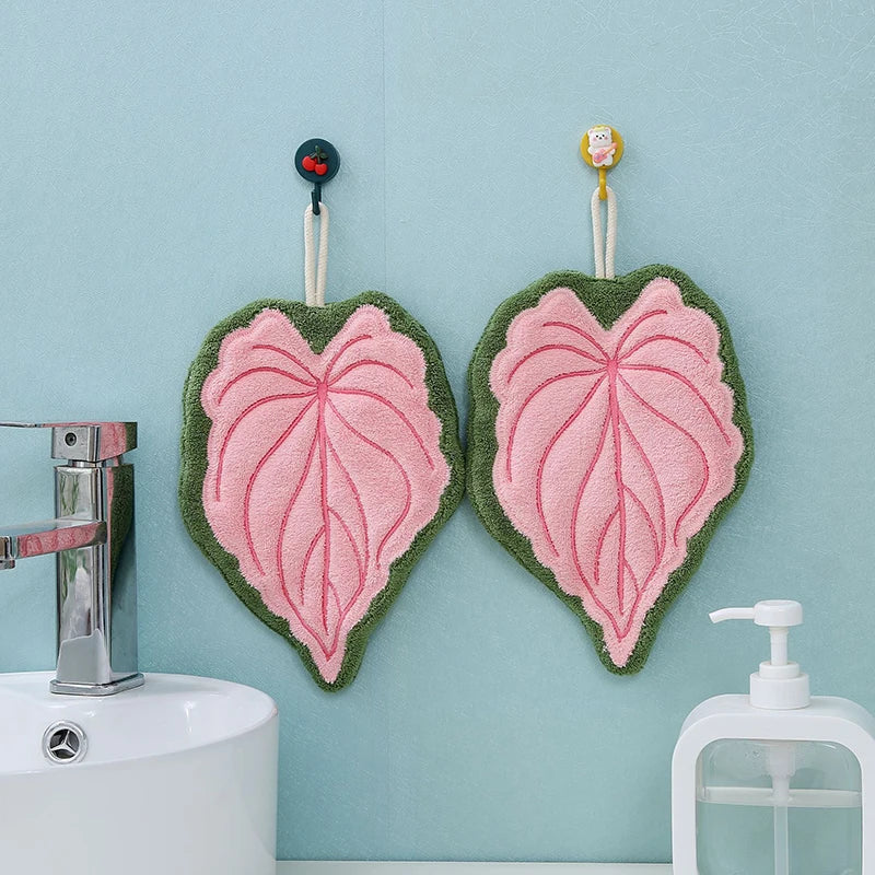 Leaf-Shaped Hand Towel – Hanging Kitchen Handkerchief