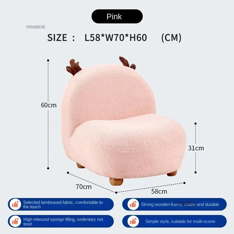 Chaise de lecture pour enfants inspirée des cerfs – Cinq couleurs