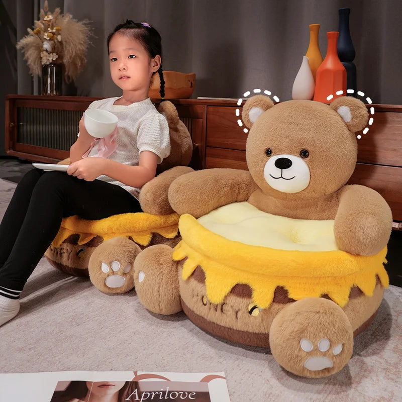 Honeypot Bear Plush Slipper Chair – Cozy & Adorable Seating for Kids!