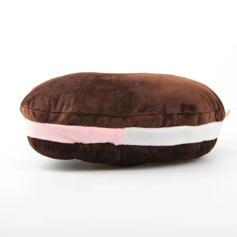 Coussin de siège en peluche sandwich glacé en forme de chat, 9" | 25 cm