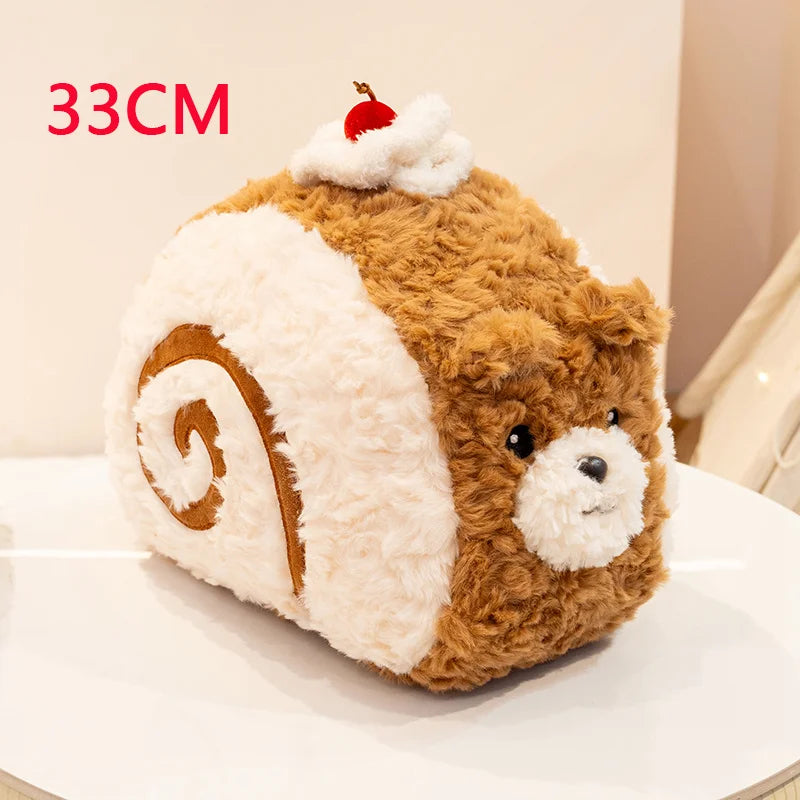 Simulation Cake Bear Plush Doll – Soft Kawaii Brown Bear Sleeping Pillow