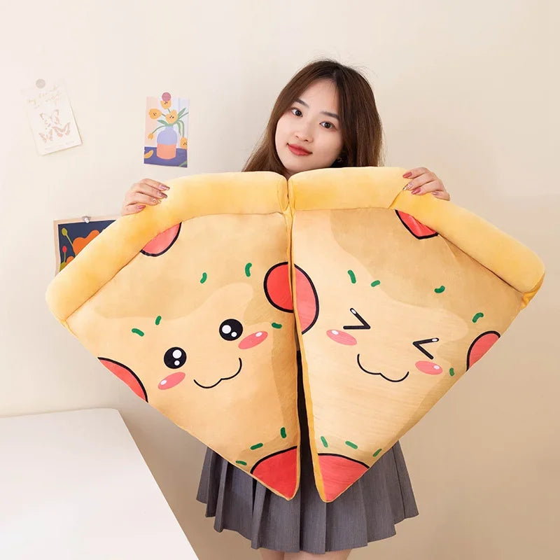 Pizza Plush Food Pillow, Three Sizes, 18-26" | 45-65 cm – Realistic Slice Cushion