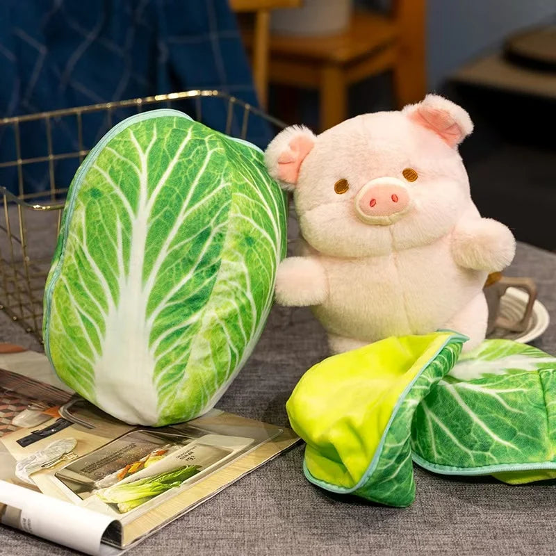 Kawaii Cabbage Pig Plush Pillow – Creative Cartoon Stuffed Cushion