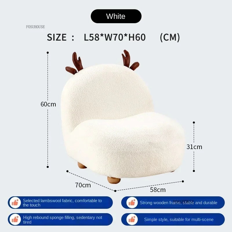 Chaise de lecture pour enfants inspirée des cerfs – Cinq couleurs