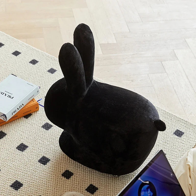 Ottomán de peluche de conejo con ruedas - Dos colores