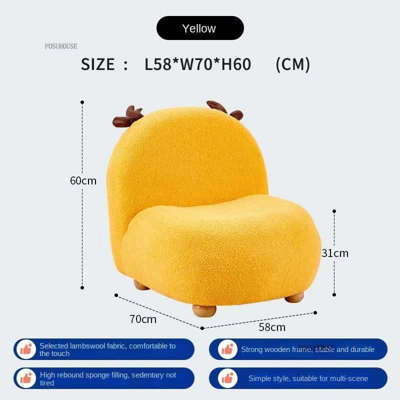 Chaise de lecture pour enfants inspirée des cerfs – Cinq couleurs