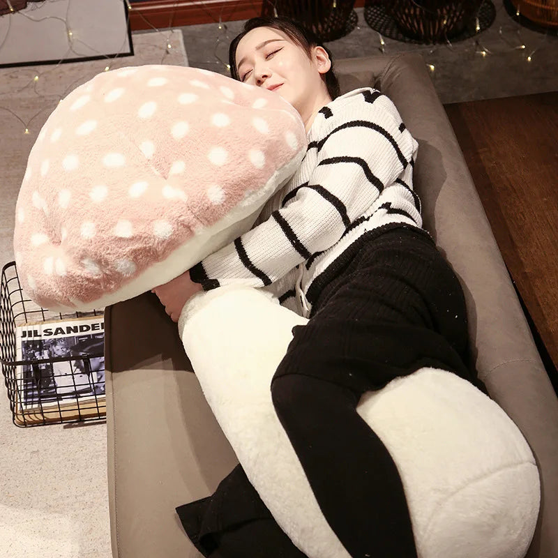 Coussin corporel en peluche Jumbo Champignon : Cinq couleurs, 2,6-4,3'' | 80-130 cm