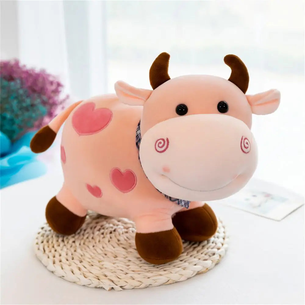 Vache laitière en peluche au chocolat, à la fraise ou au lait, 10-14" | 25-35 cm