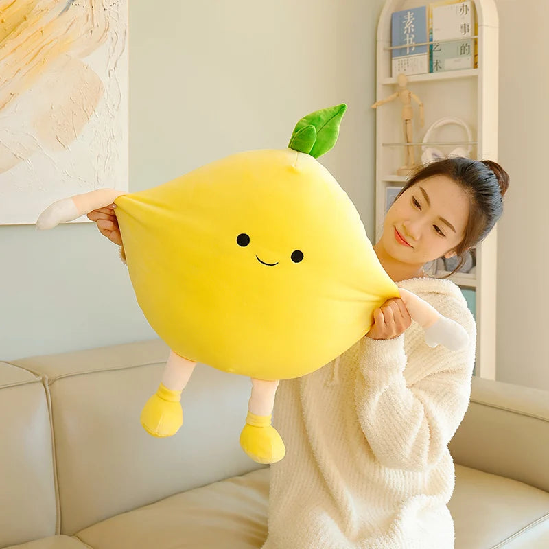 Squishy Citrus Plush Pillows – Lemon, Orange & Grapefruit, 16-20" | 40-50 cm