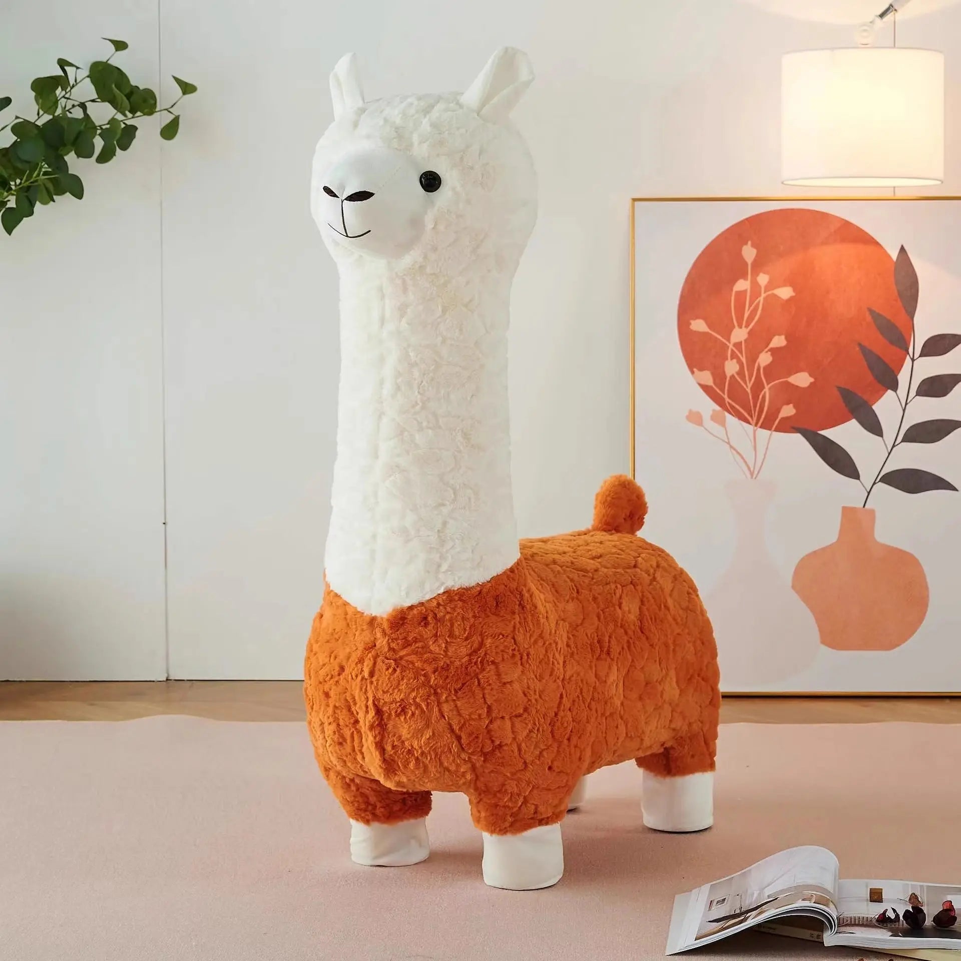 Pouf en peluche d'alpaga confortable, huit couleurs