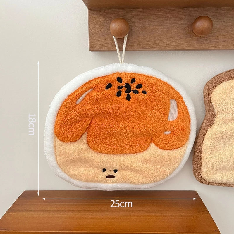 Kawaii Food Hand Towel – Soft Absorbent Kitchen Hanging Cloth