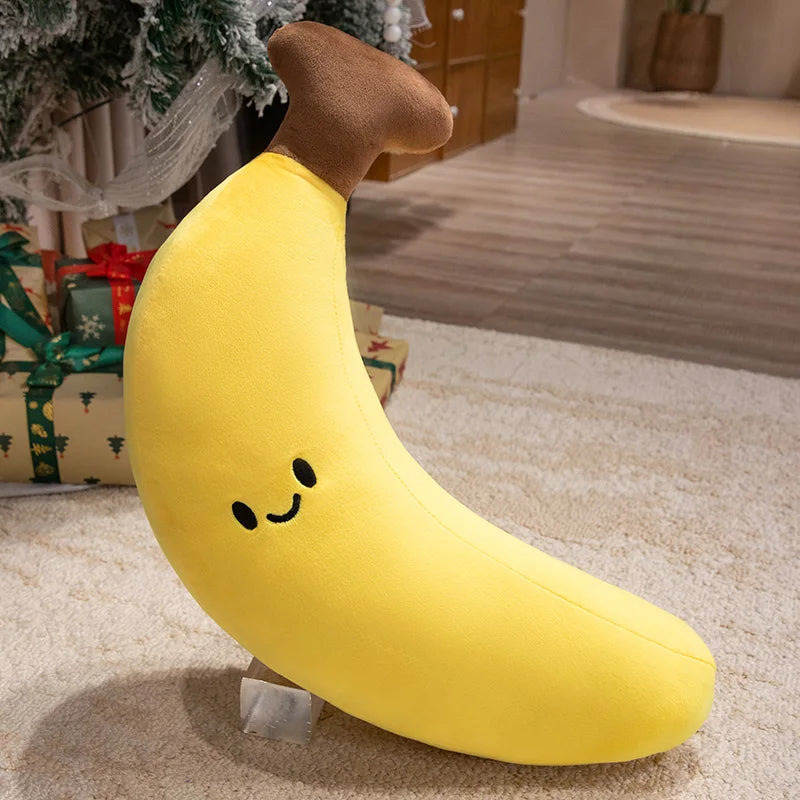 Kawaii Smiling Fruit Plushies – Tomato, Lemon, Pear, Banana & More, 4-20" | 11-50 cm