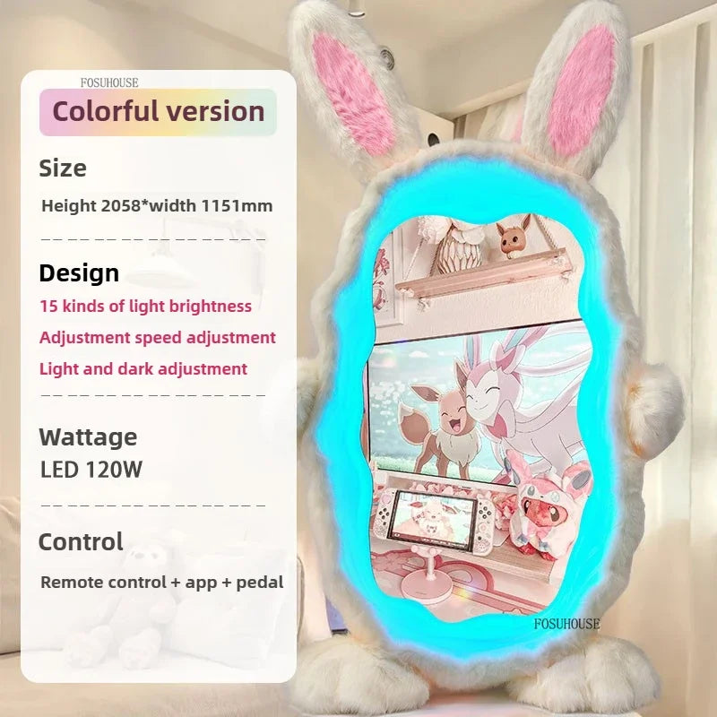 Miroir Géant en LED en Forme de Lapin | 93" x 53" (237 x 134 cm) | Verre Ultra HD 🐰✨