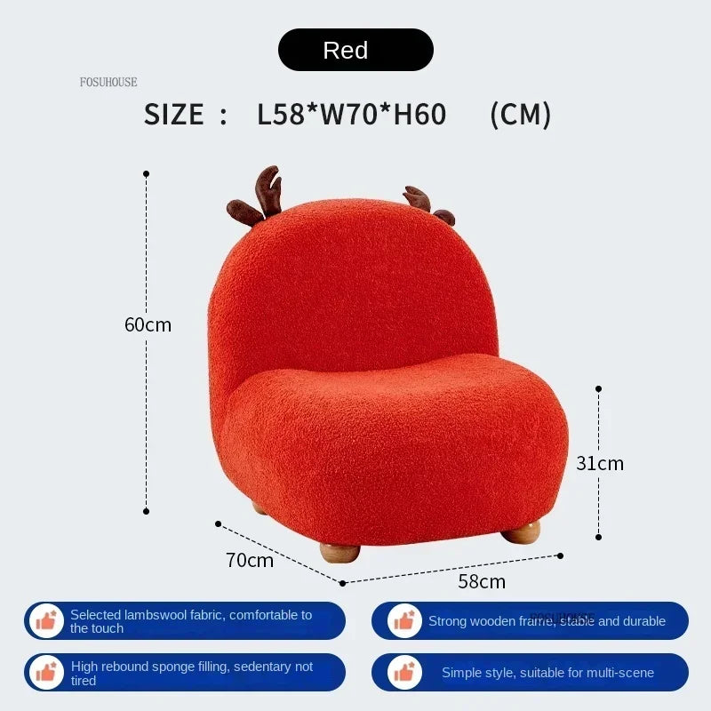 Chaise de lecture pour enfants inspirée des cerfs – Cinq couleurs