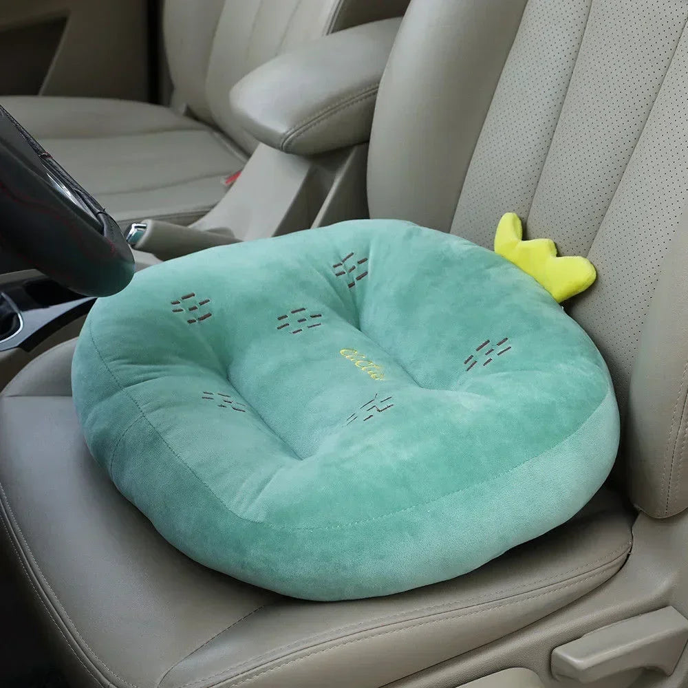 Cartoon Food-Shaped Car Seat Cushion – Plush Back Support Pillow