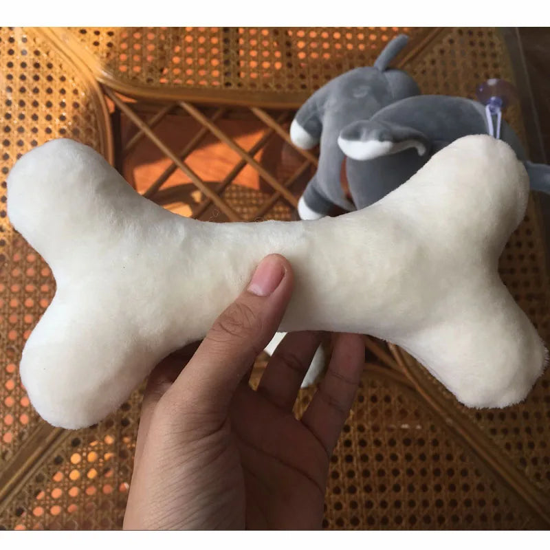 Jouet à mâcher en peluche en forme d'os pour chien, 6-16" | 15-40 cm
