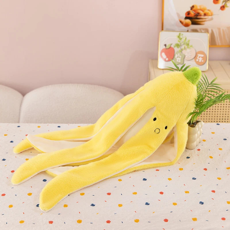 Banana Peel Plush Doll Pillow – Squishy Cute Fruit Stuffed Toy