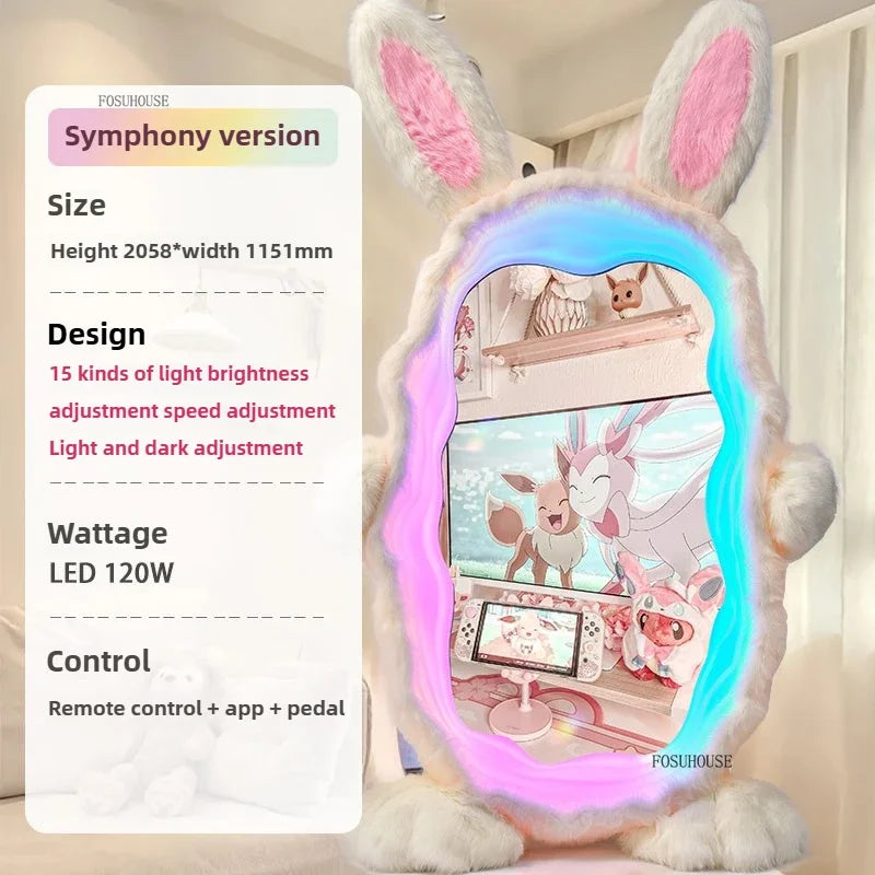 Miroir Géant en LED en Forme de Lapin | 93" x 53" (237 x 134 cm) | Verre Ultra HD 🐰✨
