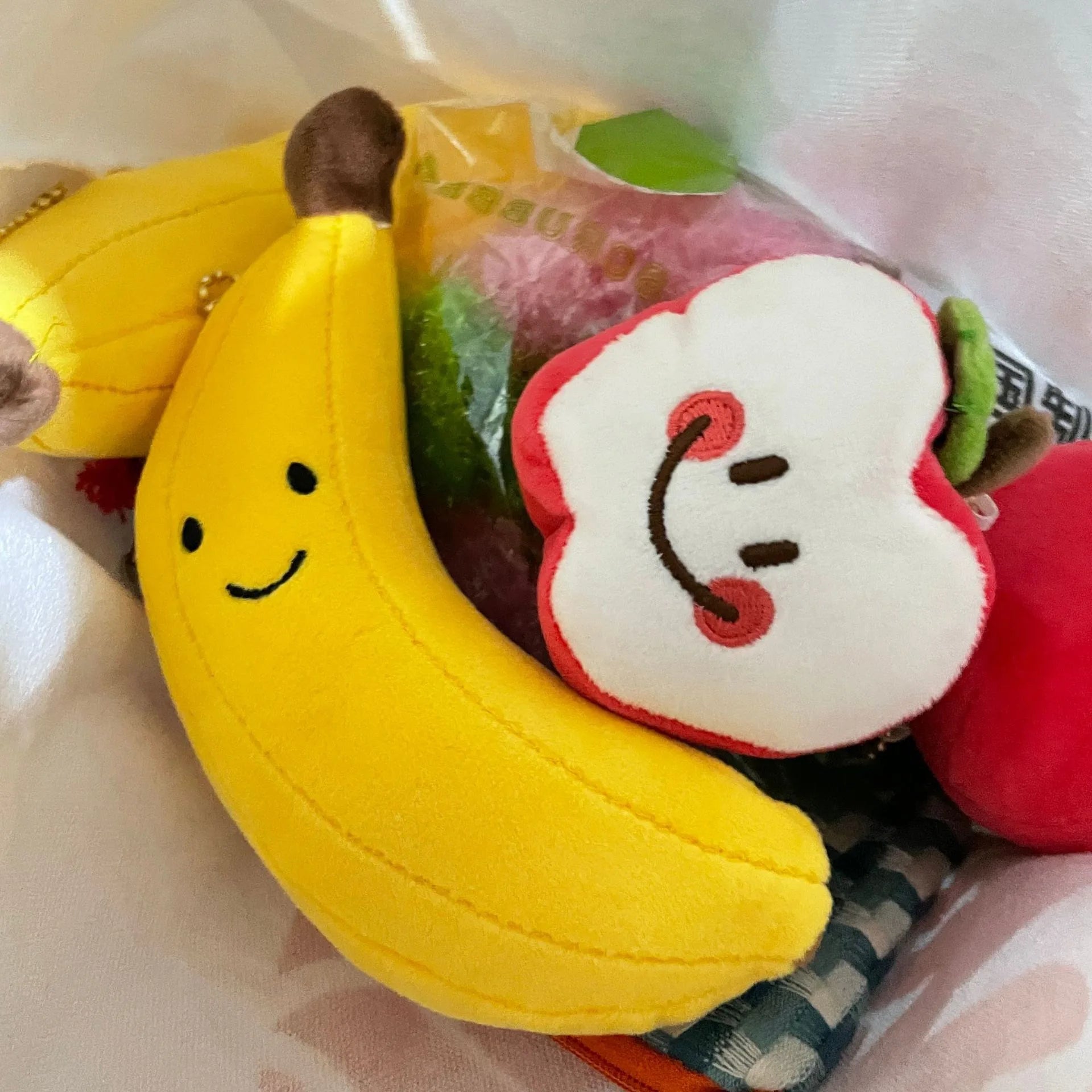 Mini Fruit Plush Toy Keychains – Banana, Apple & More, 4" | 10 cm