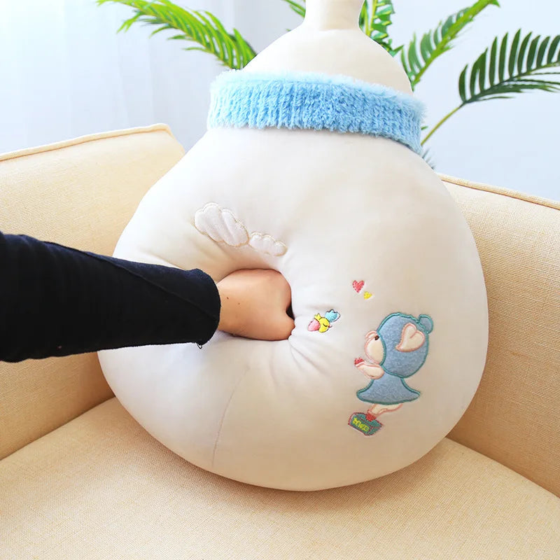 Plush Feeding Bottle Pillow Toy – Kawaii Baby Soother Novelty Gift