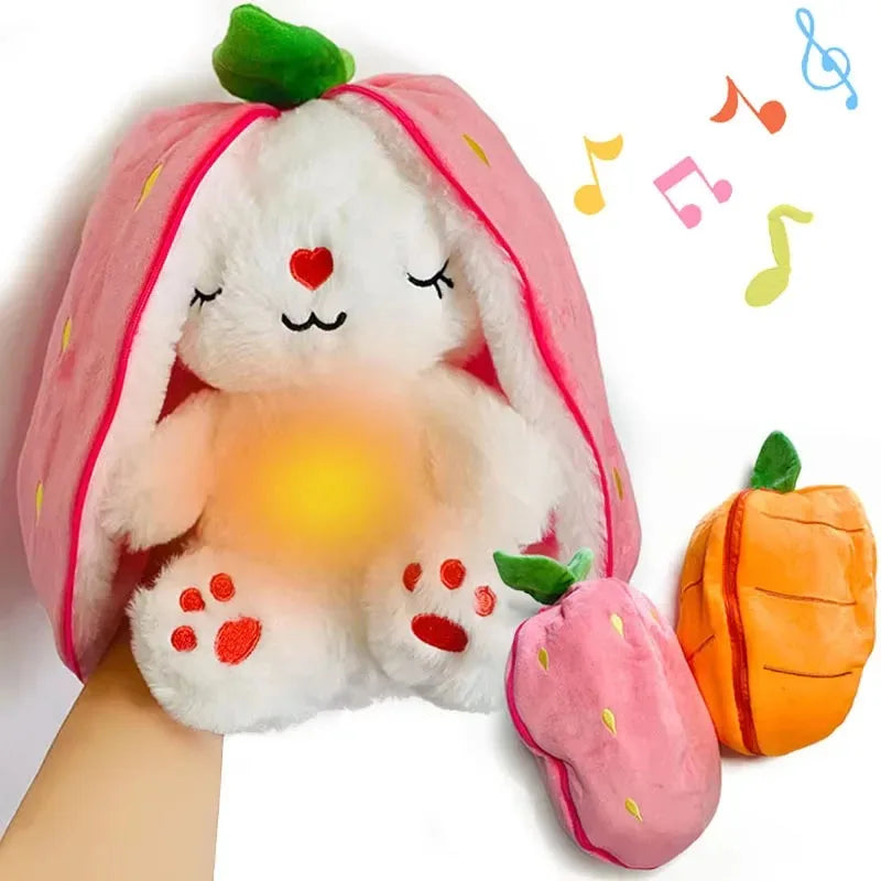 Musical Glowing Bunny Plush Doll – Soft Motion Light Sleep Toy for Babies