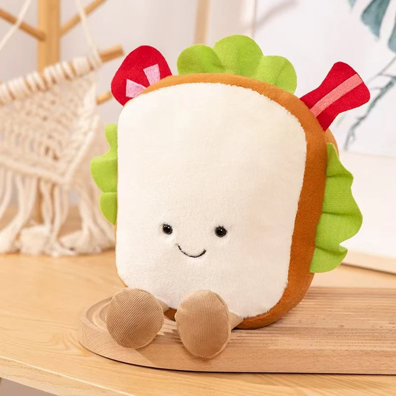 Kawaii Fast Food Plushies – Sandwich, Pizza, Taco & Fries, 8-11" | 20-28 cm