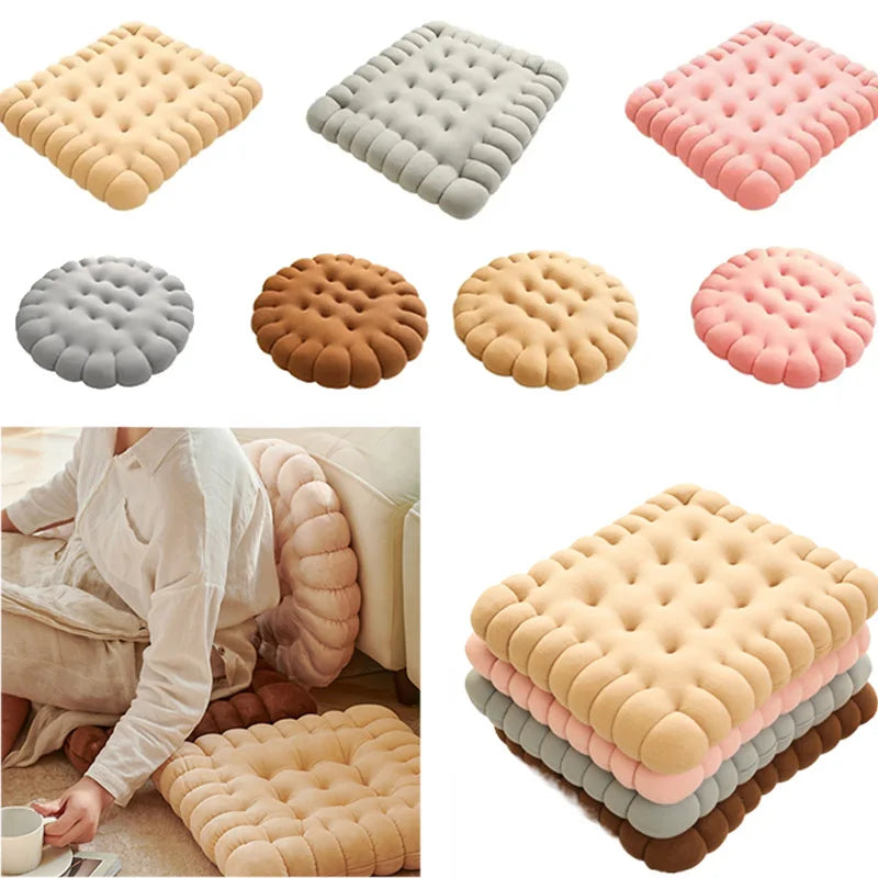 Cojín de Asiento Biscuit de Peluche - 8 Estilos, 18-22" | 45-55 centímetros