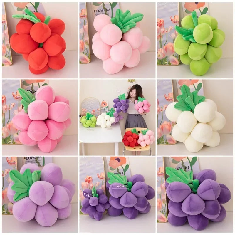 Realistic Grape Plushies, Seven Colors, 9-14" | 22-35 cm