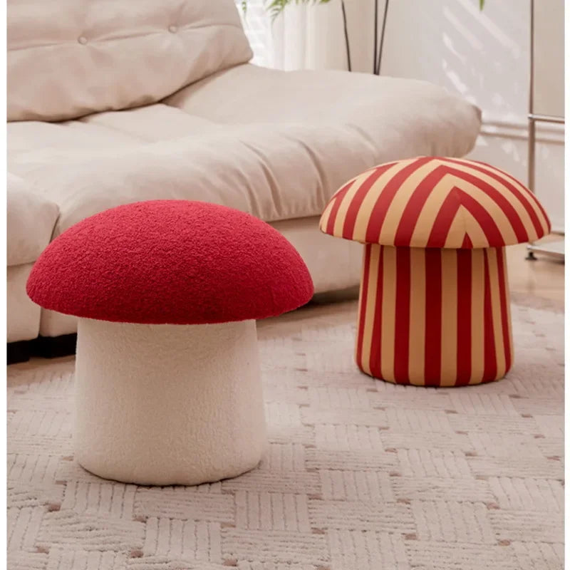 Pouf Champignon Douillet en Peluche - Cinq Couleurs