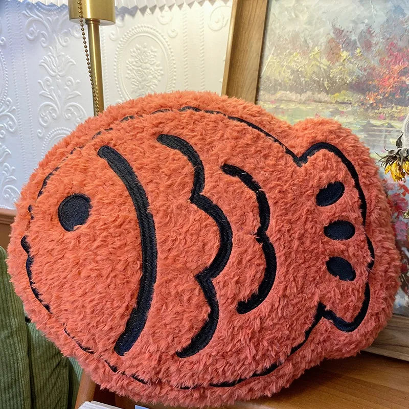 Taiyaki Fish Waffle Plushie – Japanese Street Food Pillow, 8-16" | 20-40 cm