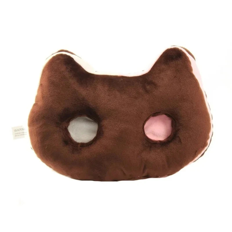Coussin de siège en peluche sandwich glacé en forme de chat, 9" | 25 cm