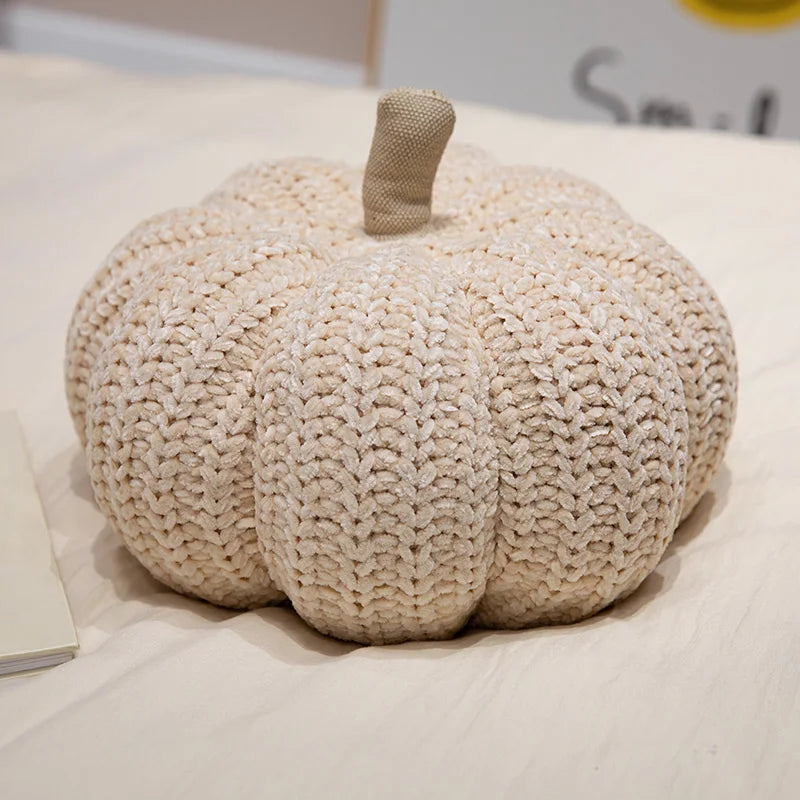 Pupazzo di zucca lavorato a maglia, tre colori, 11" | 28 centimetri