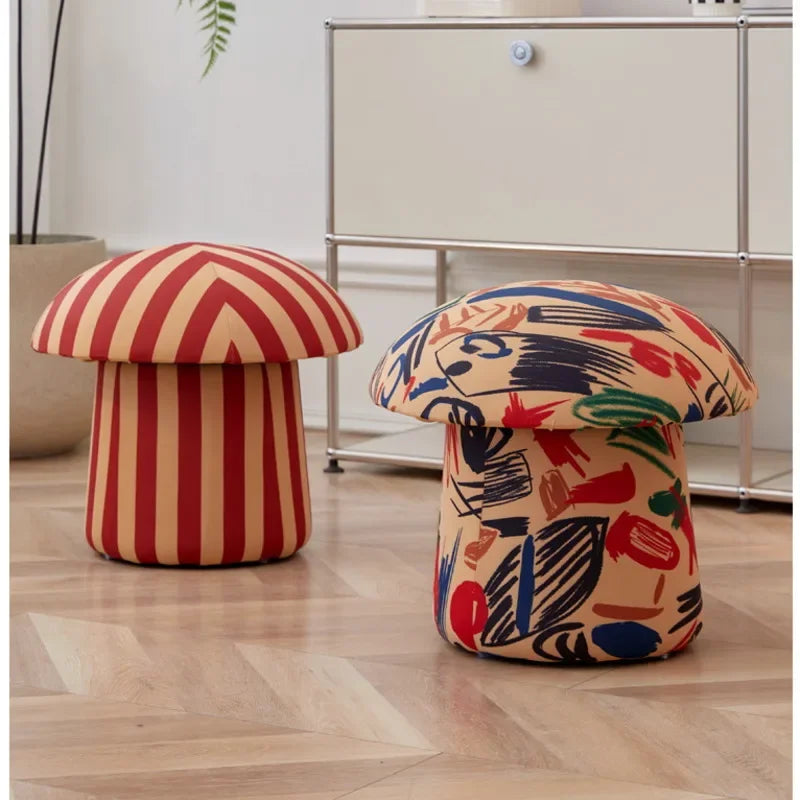 Pouf Champignon Douillet en Peluche - Cinq Couleurs